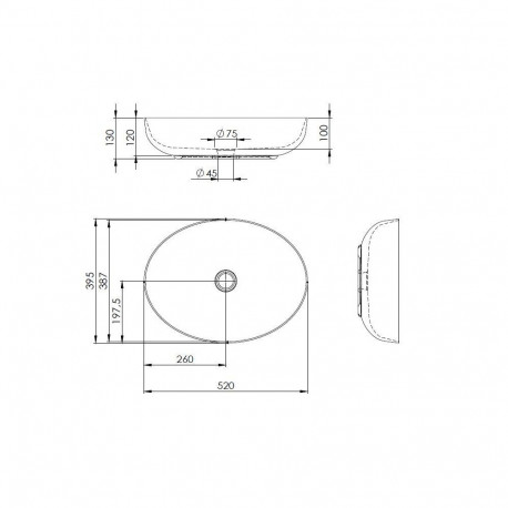 COUNTERTOP BASIN RIKA 52X40. GREEN MATT