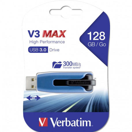Verbatim mälupulk Store n Go V3 MAX 128GB USB 3.0 maksimaalne lugemiskiirus 300MB/s 49808