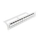 PATCH PANEL BLANK 12 PORT 1U WITH ORGANIZER FOR KEYSTONE MODULES GREY LANBERG