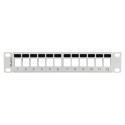 PATCH PANEL BLANK 12 PORT 1U WITH ORGANIZER FOR KEYSTONE MODULES GREY LANBERG