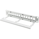 PATCH PANEL BLANK 12 PORT 1U WITH ORGANIZER FOR KEYSTONE MODULES GREY LANBERG