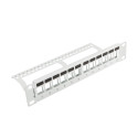 PATCH PANEL BLANK 12 PORT 1U WITH ORGANIZER FOR KEYSTONE MODULES GREY LANBERG