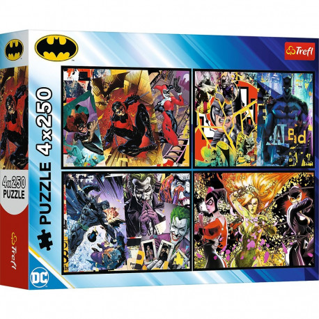 TREFL BATMAN puzzle set, 4x250 pcs