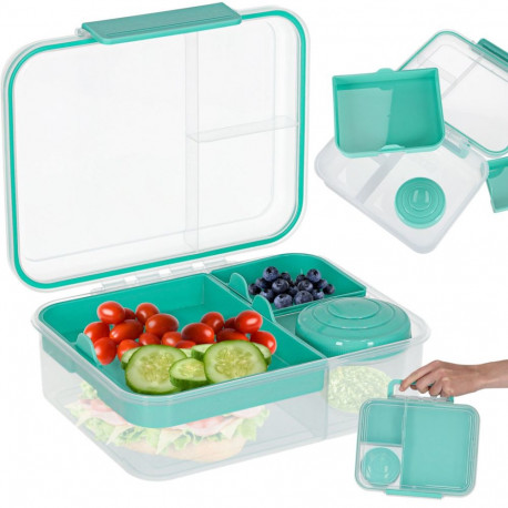 Lunch box hommikusöögikarp jagatud lahtritega 2200ml piparmünt