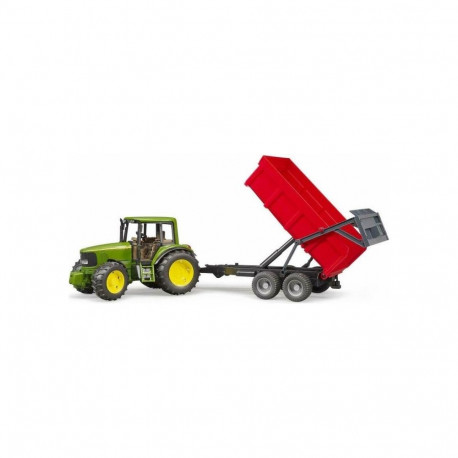 John Deere traktor 02057 6920 kallutatava kastiga haagisega, automaatse tagaluugiga