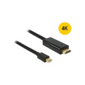 DeLOCK miniDP - HDMI A St-St - black 1m - Mini Displayport 1.1