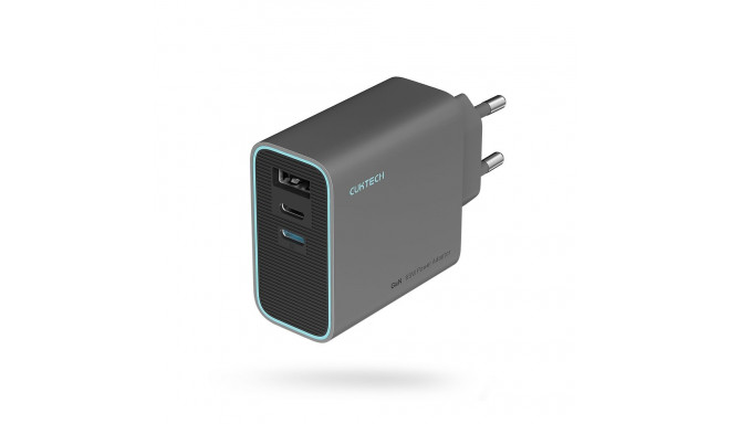Cuktech CUKAD653EUGR 65W GaN Wall Charger 2 x USB-C 1 x USB-A - Gray