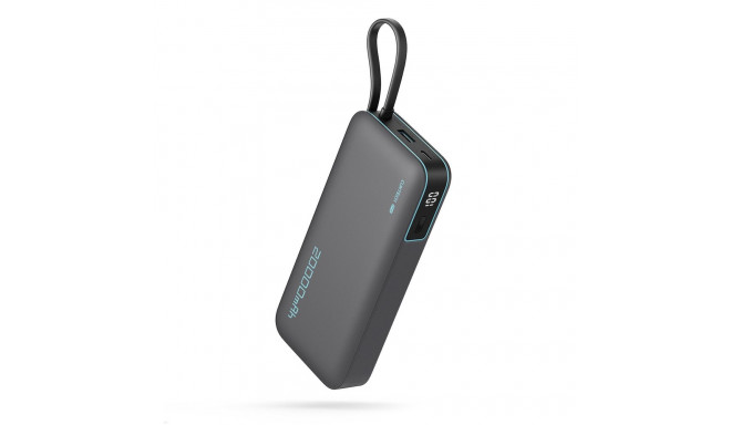 Cuktech CUKP200NGLDG 45W 20000mAh Powerbank with Built-in USB-C Cable - Gray