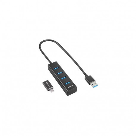 Sharkoon 4044951037582 interface hub USB 3.2 Gen 1 (3.1 Gen 1) Type-C 5000 Mbit/s Black