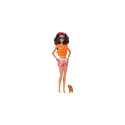 Barbie Doll with Surfboard and Puppy, Poseable Brunette Beach Doll