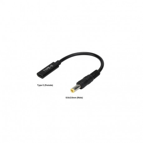 CoreParts MBXUSBC-CO0005 cable gender changer USB C 5.5*2.5mm Black