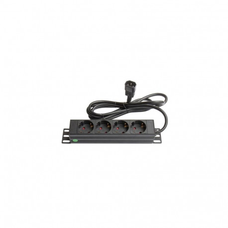 Alcasa GC-N0078 power extension 1.8 m 4 AC outlet(s) Indoor Black