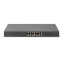 "DIGITUS Switch 16-Port Gigabit Netzwerkswitch, 19 Zoll, unmanaged, 2 Uplink Ports, SFP"