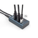 "DELOCK USB 10 Gbps Hub mit 4 USB Type-C Ports davon 3 x Datenport + 1 x Daten und PD 20 Watt mit Le