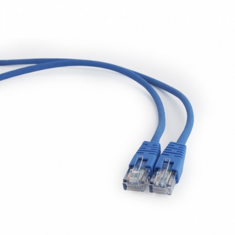 Blue Patch cord cat. 5E molded strain relief 50u" plugs, 2 meters