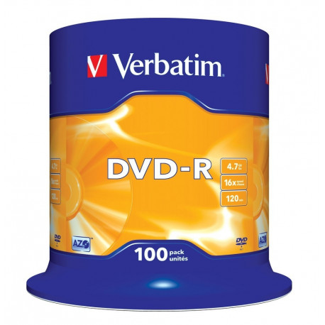 Verbatim DVD-R 4.7GB 16x 100pcs spindle (43549)