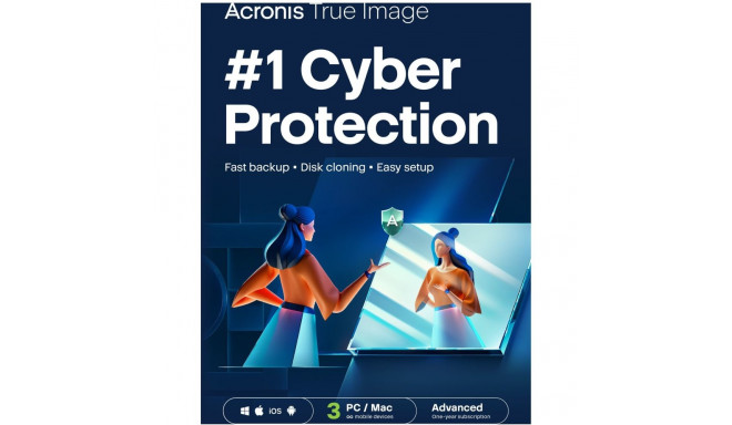 Acronis True Image Advanced – 3 arvutit + 500 GB Acronis pilvesalvestus – 1 aasta tellimus – ESD all