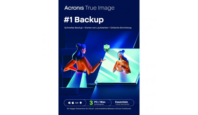 Acronis True Image Essentials – 3 arvutit – 1 aasta tellimus – ESD-allalaadimine