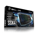 Sharkoon Skiller SGK4 mänguklaviatuur QWERTZ juhtmega kummikupliga must