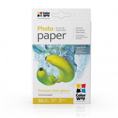 ColorWay Photo Paper, 50 sheets | Premium Semi-Glossy | 255 g/m² | 10x15