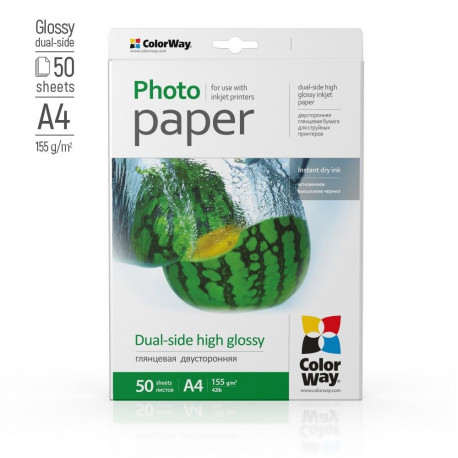 ColorWay Photo Paper, 50 sheets | Dual-side High Glossy | 155 g/m² | A4