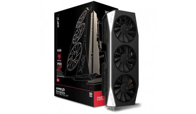 RX 9070 XT 16GB XFX Mercury mängu LED GDDR6 3 ventilaatoriga