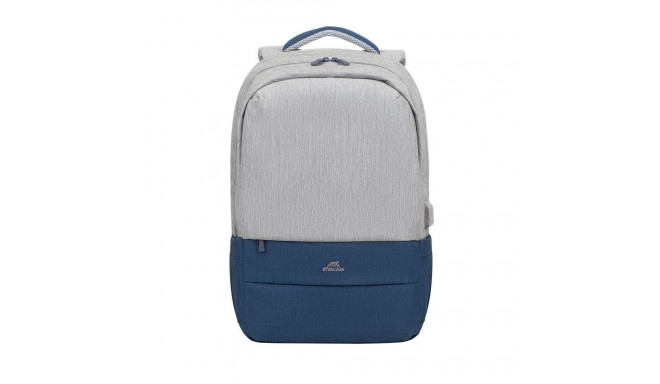 NB BACKPACK ANTI-THEFT 17.3"/7567 GREY/DARK BLUE RIVACASE