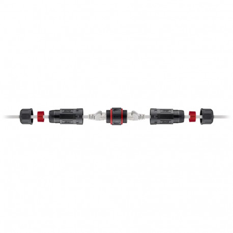 Ühendusmoodul CAT6-le varjestatud võrgukaablile, 250MHz, IP68, must