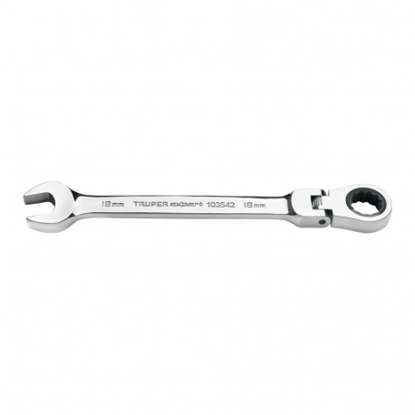 Truper ratcheting combination wrench with flex head 18mm