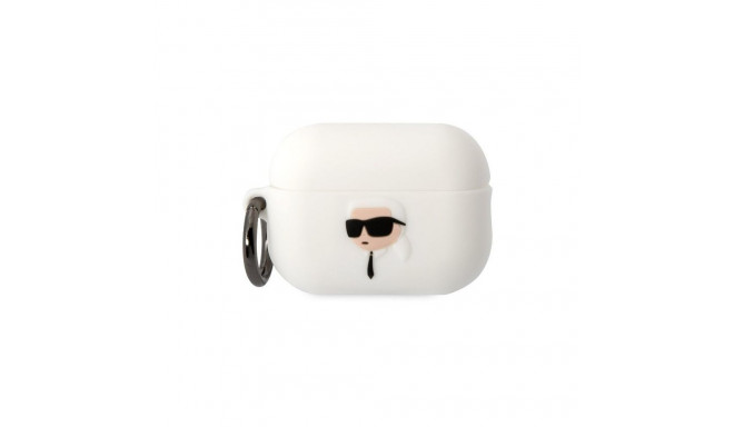 Karl Lagerfeld Apple AirPods Pro 2 Logo NFT Karl Head Silicone Case White