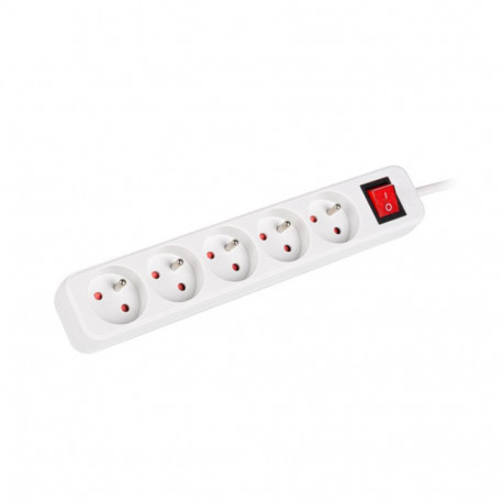 Lanberg extension cord 5 sockets with switch 1.5m, white (PS1-05E-0150-W)