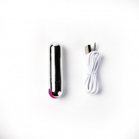 Vibraraator Bullet mini USB-laetav, hõbedane
