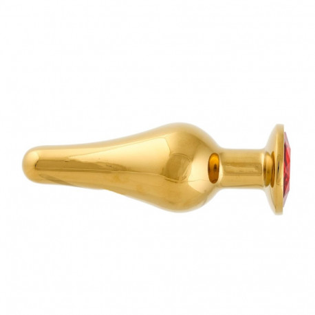 Anaalkork pikk sale terasest punase kristalliga, kuldne