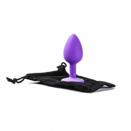 Anaalkork silikoonist suurus S punase kristalliga, lilla