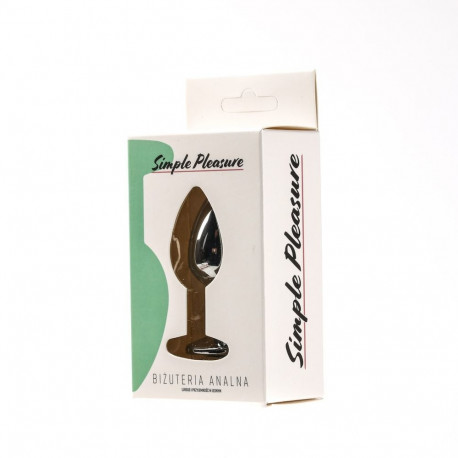 Anaalpunn S terasest rohelise kristalliga, hõbedane