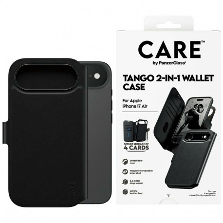 CARE by PanzerGlass Feature Tango 2in1 Wallet Case MagSafe for iPhone Air - Black