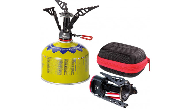 The lightest tourist stove for gas cartridges (valve or thread) SPARK 80gram 2.6kW