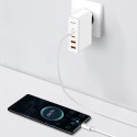 Baseus GaN2 Pro fast charger 100W USB / USB Type C Quick Charge 4+ Power Delivery white (CCGAN2P-L02 Baseus GaN2 Pro fast charger 100W USB / USB Type C Quick Charge 4+ Power Delivery white (CCGAN2P-L02