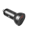 Baseus 2x USB 4.8A 24W car charger with LCD + 3in1 cable USB - USB Type C / micro USB / Lightning 1.