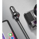 Baseus 2x USB 4.8A 24W car charger with LCD + 3in1 cable USB - USB Type C / micro USB / Lightning 1.