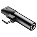 Baseus Audio Converter L41 adapter from USB-C to USB-C port + 3.5 mm headphone jack black (CATL41-01