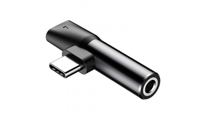 Baseus Audio Converter L41 adapter from USB-C to USB-C port + 3.5 mm headphone jack black (CATL41-01