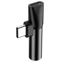 Baseus Audio Converter L41 adapter from USB-C to USB-C port + 3.5 mm headphone jack black (CATL41-01