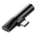 Baseus Audio Converter L41 adapter from USB-C to USB-C port + 3.5 mm headphone jack black (CATL41-01