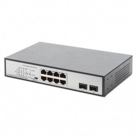 Digitus võrgulüliti DN-95140 hallatavuseta Gigabit Ethernet (10/100/1000) PoE, must, hõbedane