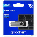 Goodram UTS2 USB mälupulk 16 GB USB Type-A 2.0 must, hõbedane