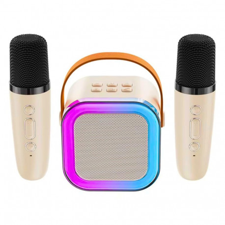 ZS55 Zestaw karaoke bluetooth głośnik + 2x mikrofon biały