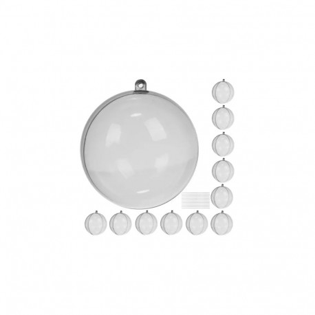 Bombki läbipaistvad komplekt 12tk Ruhhy 20508