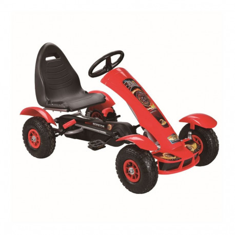 Sportlik pedaalidega gokart F618 täispuhutavad rattad kandevõime 50kg, punane