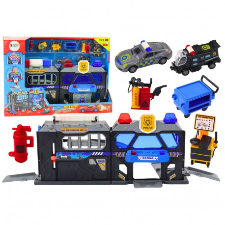Zestaw Rozkładany Tor Garaż W Walizce Policja Światła I Dźwięki